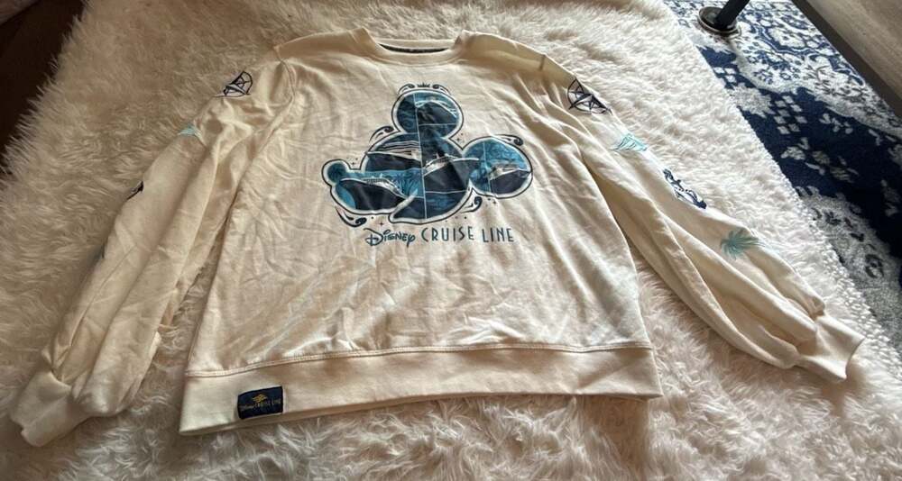 Disney Cruise Line Mickey Mouse Graphic Cream Sweatshirt